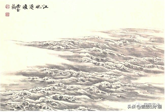 远山近水山水画,山水画的水怎么画