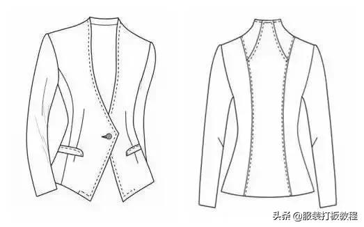 连身立领裁剪教程图,女外套领子纸样画法和裁剪方法