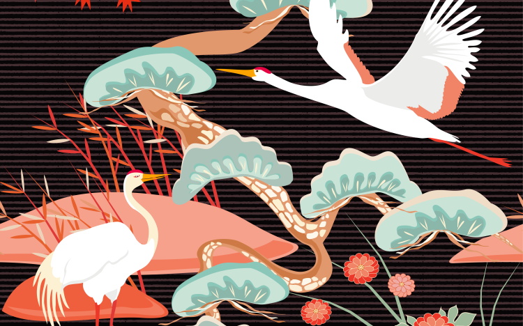 中国风墙绘素材图片国潮科技感,国潮风手绘背景墙