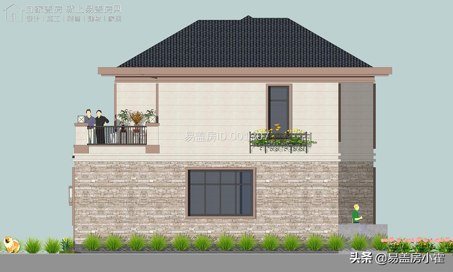 农村自建房2层欧式别墅设计,面宽10米欧式风格二层小别墅