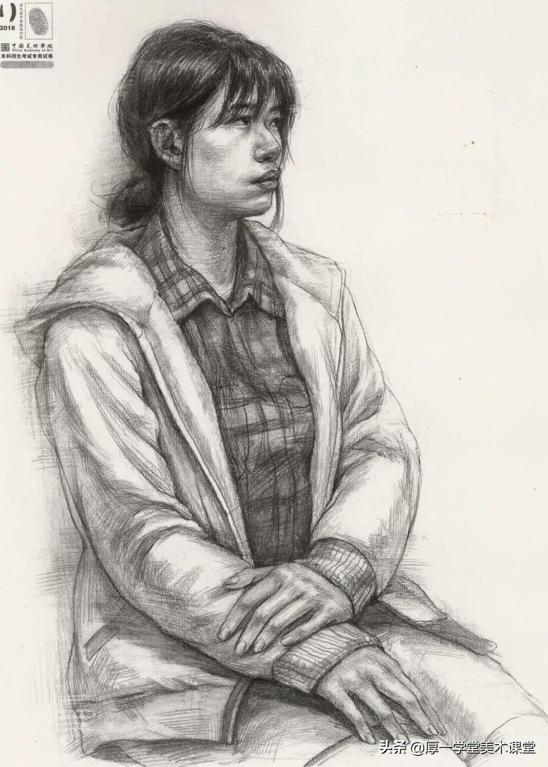 中国美院高分卷2020素描试卷,中国美院素描作品欣赏