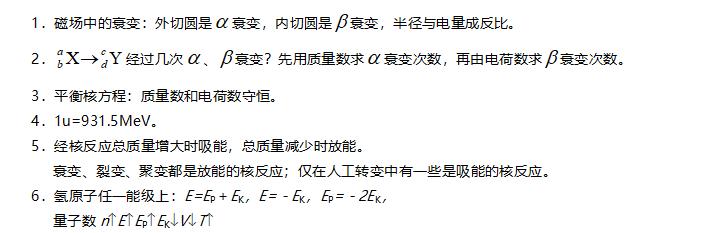 高中物理3-5原子物理知识点总结,2021年广东省高考物理知识点分析