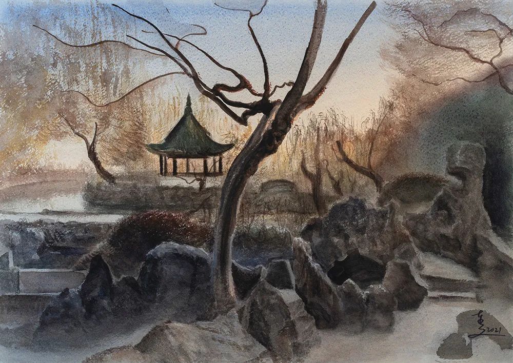 阿文绘画工作室,阿文流体画荷花