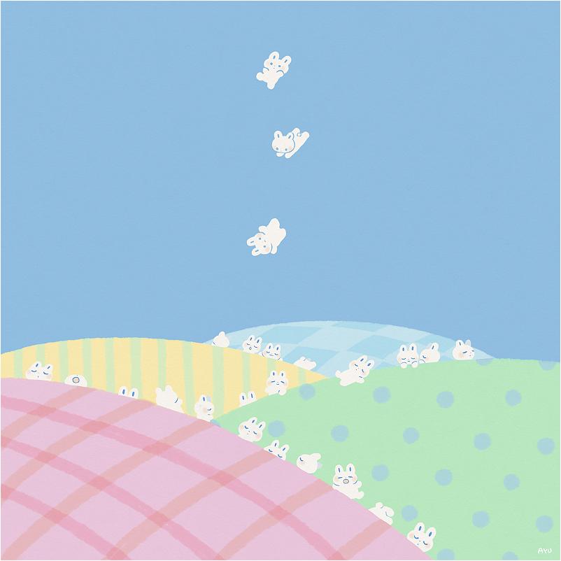 兔兔可爱插画,ayu日语