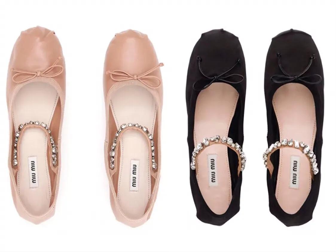 miu粉色芭蕾舞鞋,miumiu新款鞋