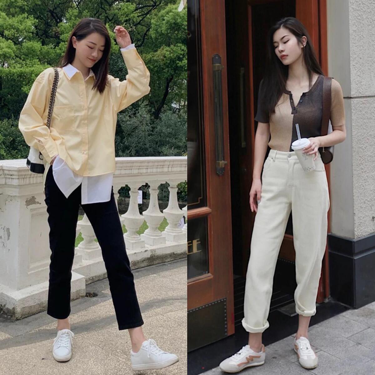 小白鞋正确穿法视频,春天小白鞋搭配什么裤子和衣服