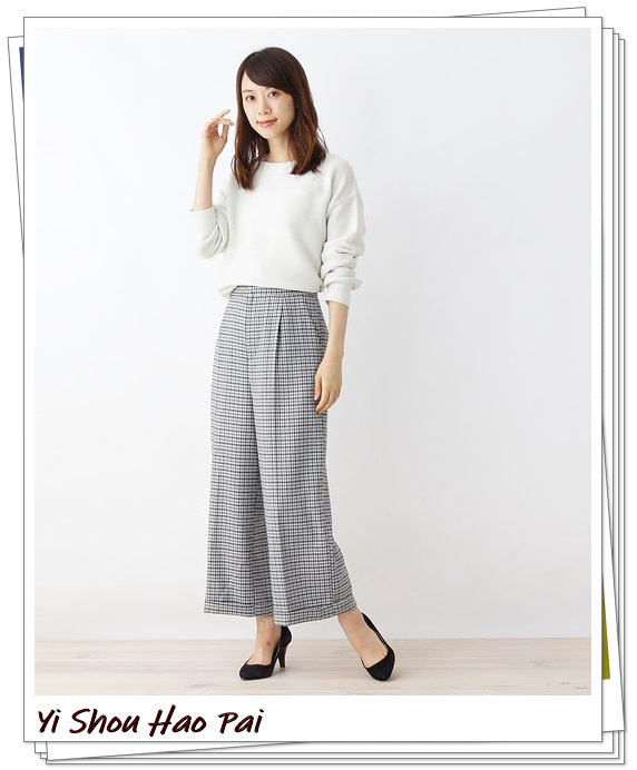 到脚踝的阔腿裤子搭配什么鞋子,米白九分阔腿裤如何搭配上衣