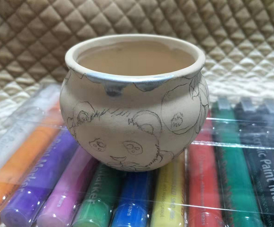 花盆手绘教程,手绘花盆熊猫教程