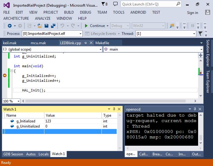 使用VisualGDB开发KeilMDK-ARM项目