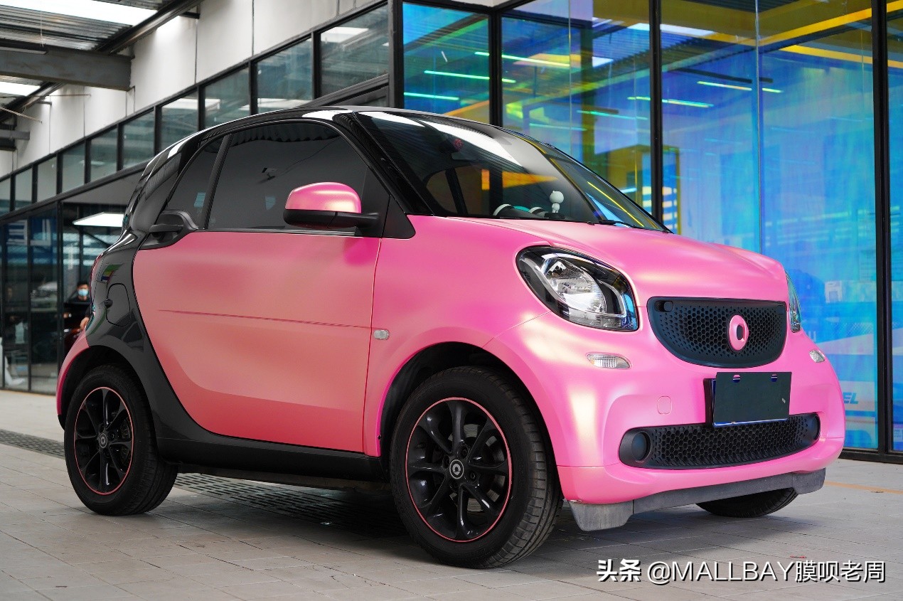 奔驰哑光改色效果图,奔驰smart改装图片