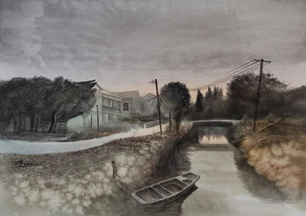 阿文绘画工作室,阿文流体画荷花