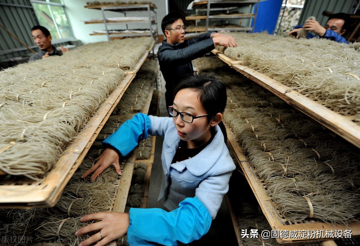 自制新型红薯粉条机器,漏瓢式手工粉条视频