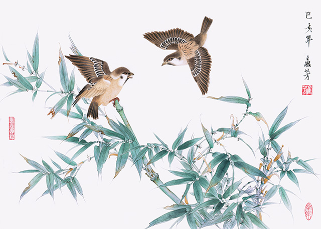 水仙花国画花鸟画图片欣赏,中国画花鸟画背景图片大全