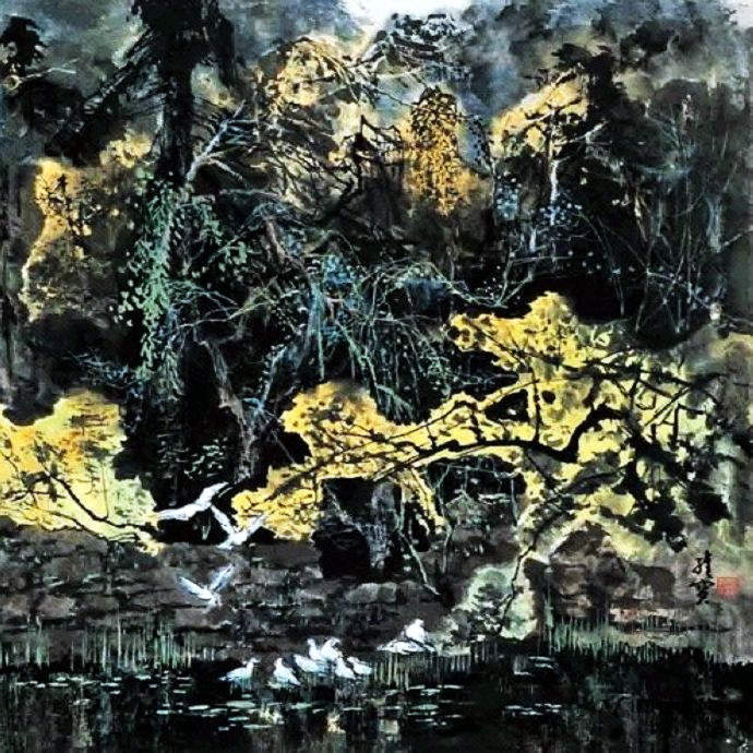 古香古色山水画,岭南风景国画