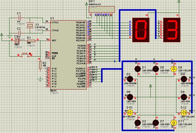 单片机做交通灯的基本原理,单片机交通灯原理图及程序