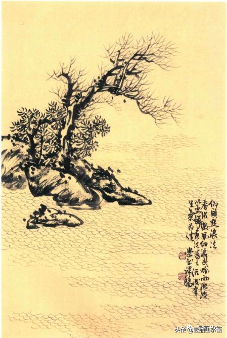 远山近水山水画,山水画的水怎么画