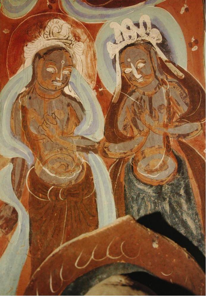 敦煌428窟介绍,敦煌329窟壁画飞天图