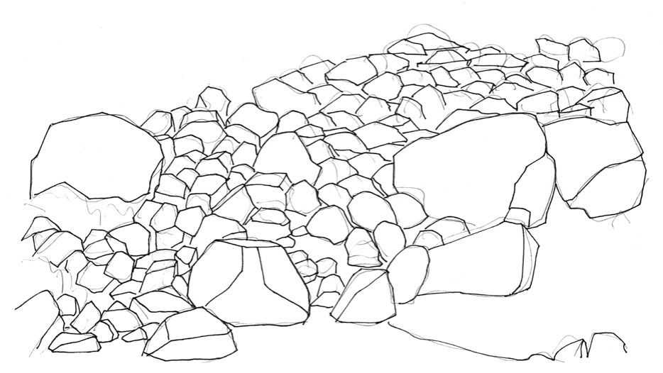 钢笔画石头画法,汤问钢笔画石头入门