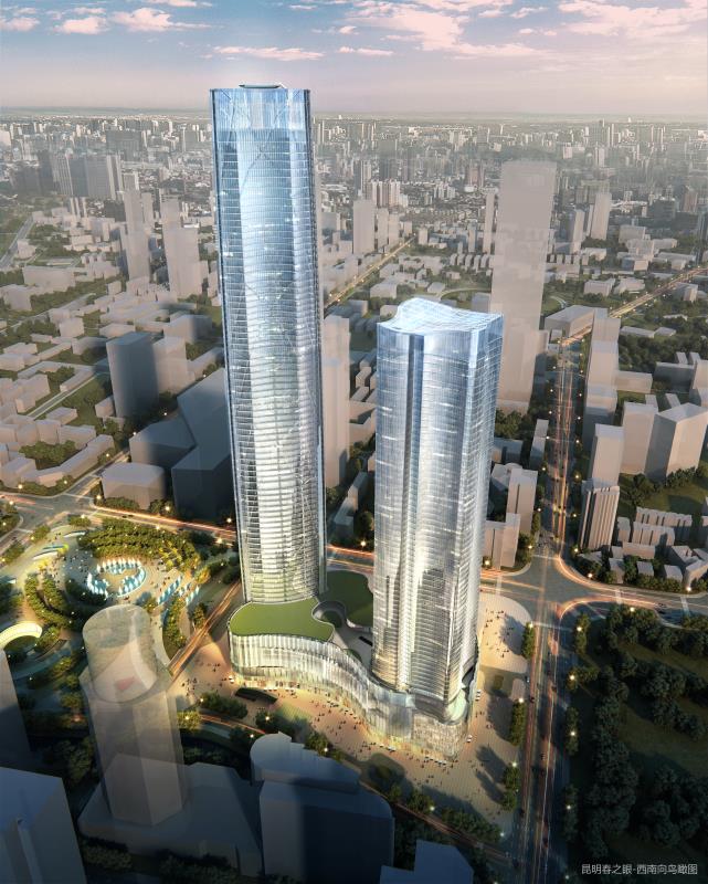昆明俊发集团春之眼多少一平,云南第一高楼春之眼沙盘