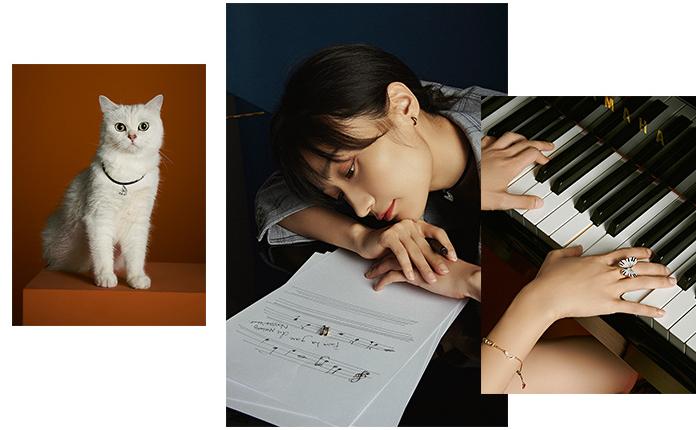 田沅同款HEFANGJewelry不对称猫咪耳夹！没耳洞的女孩也可以戴哦