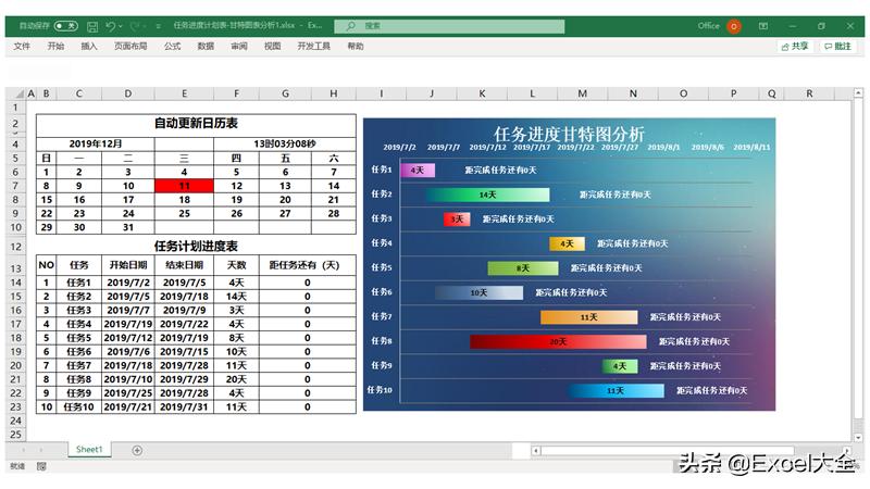 如何在excel中制作任务进度表,excel表格如何快速绘制工作流程图