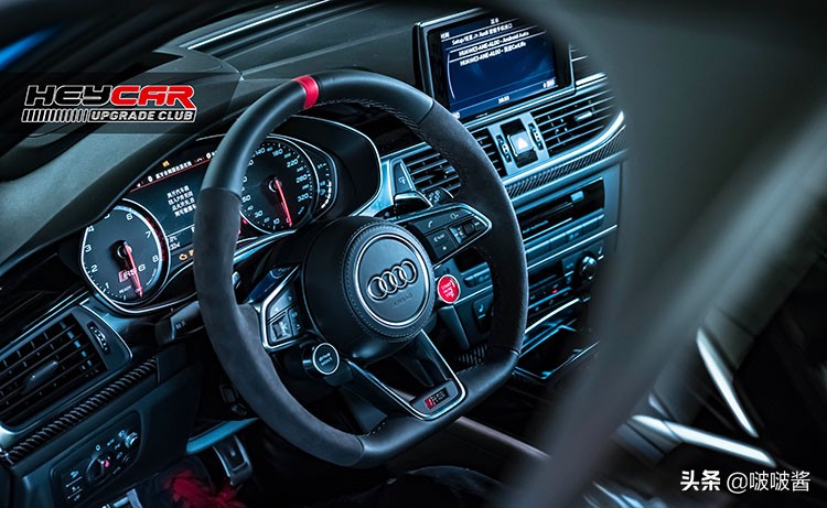 奥迪rs6方向盘,奥迪rs6赛道模式按键改装