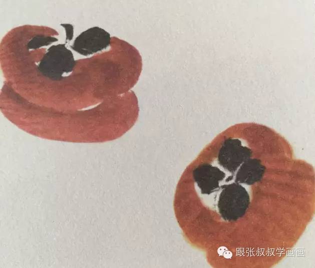 写意柿子叶的画法步骤图,徐湛写意柿子的画法