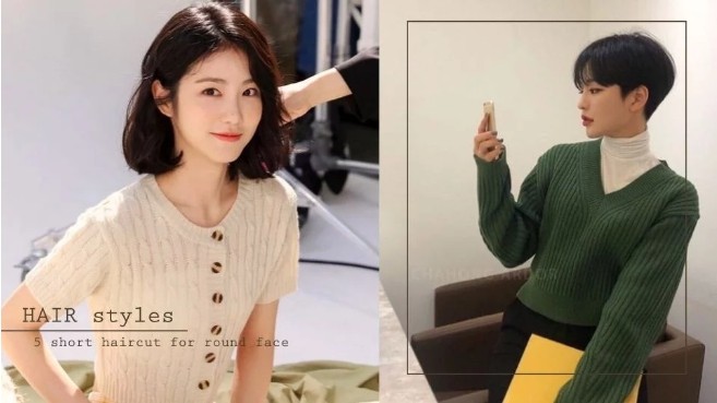 圆脸适合的刘海短发学生自己剪,适合圆脸短发的刘海剪发教程
