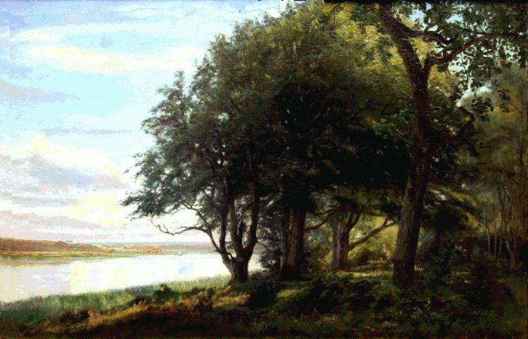 美国乡村红房子油画作品,美国亚马逊河派风景油画作品