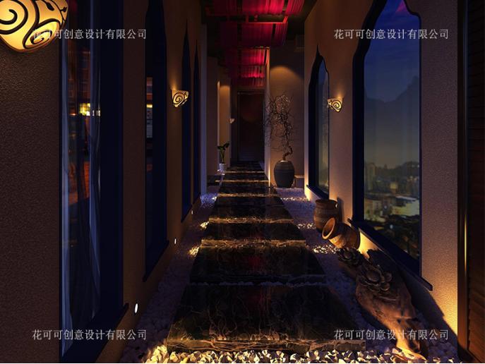 转角美容院装修效果图,美容院装修风格案例图法式