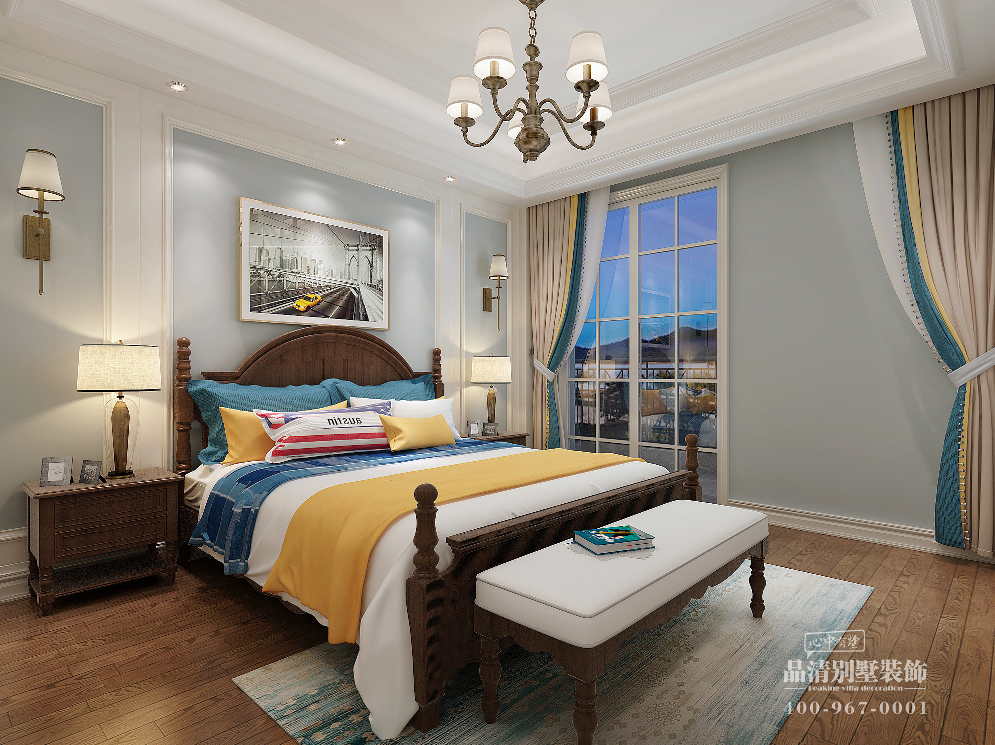 常州500平叠拼别墅装修效果图,常州美式风格装修效果图实景案例