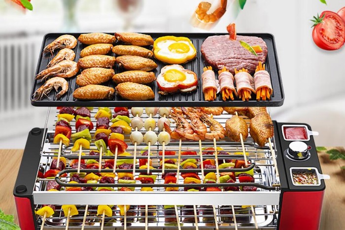 电烧烤炉烤肉烤菜,上烤下煎