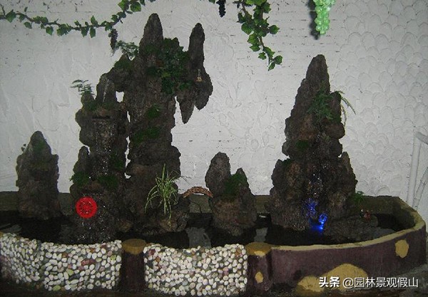 室内假山风景图,室内假山图片及价格