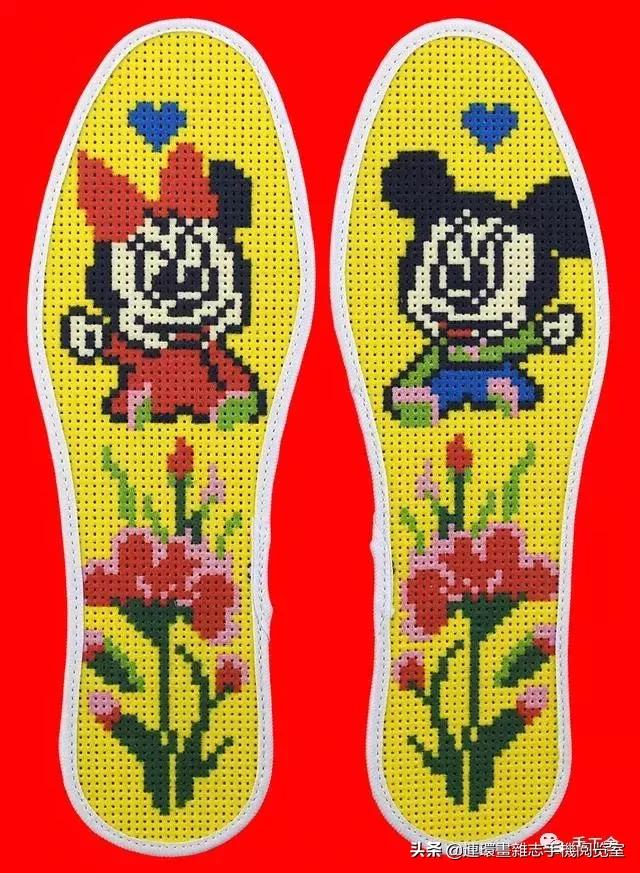 卡通绣花鞋垫,绣花鞋垫熊猫图案双面