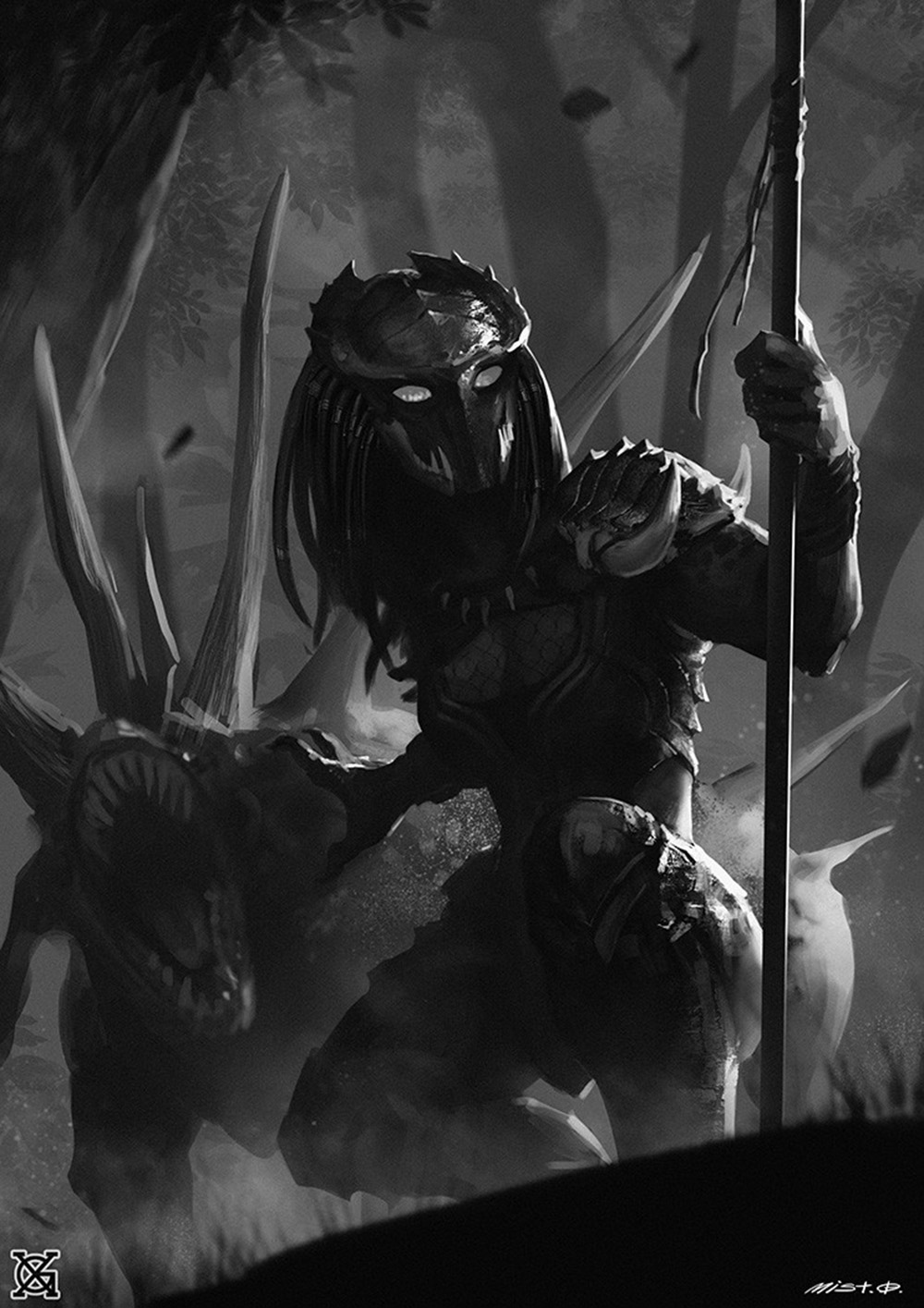 异形的宿敌铁血战士,异形大战铁血战士原画