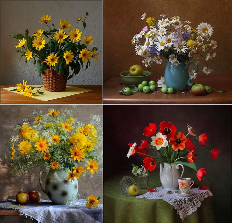 儿童画静物花卉,以花朵为主题的儿童画色彩丰富