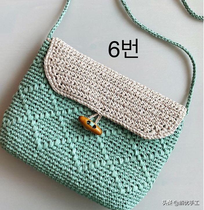 韩国钩针教程,简单的钩针编织包