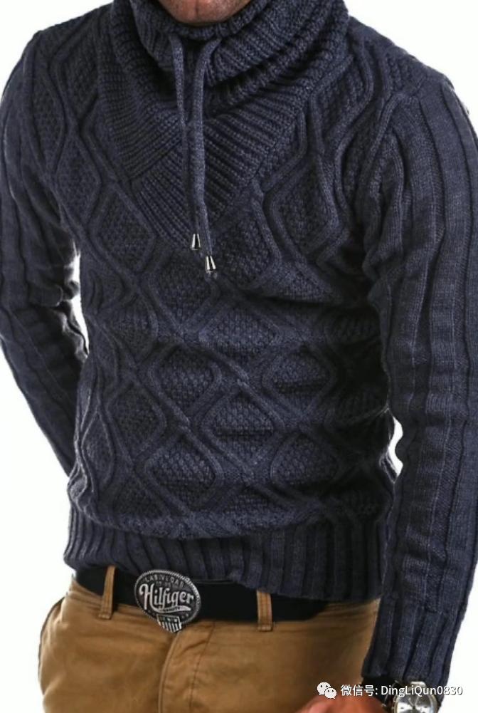 男士针织衫开衫秋冬款手工编织款,手工针织衫男款花样