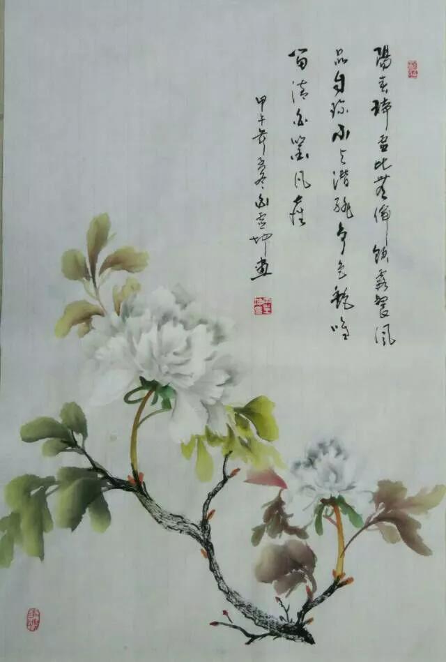 白灵坤先生原创《牡丹一诗一品》出成邮票了，和大家一起分享！