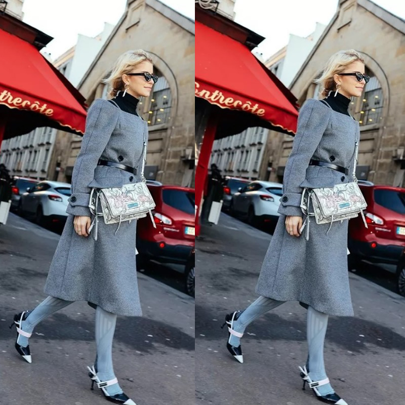 保暖又好看时尚潮流百搭中筒袜,蝴蝶结印花小腿袜