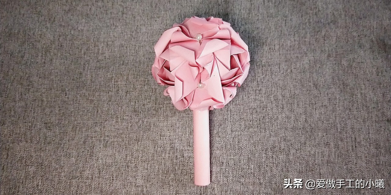 折纸玫瑰花简单易学图片,卷心玫瑰花折纸教程图解