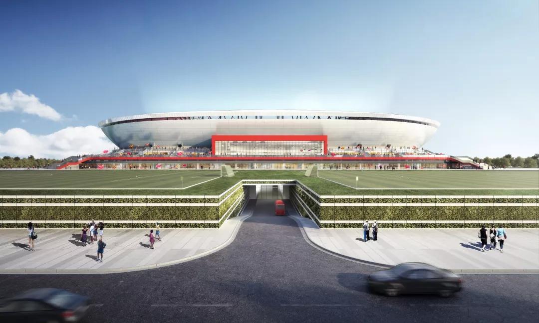 上海国际足球场建设,浦东专业足球场钢结构剖面图