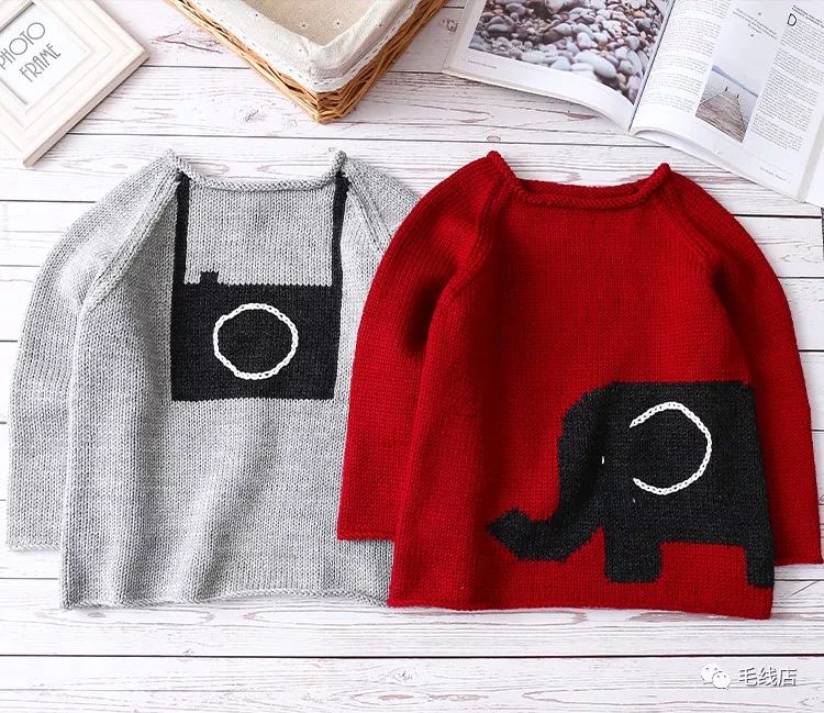 可手编可机织的萌萌童趣儿童毛衣（图解、编织说明、视频）