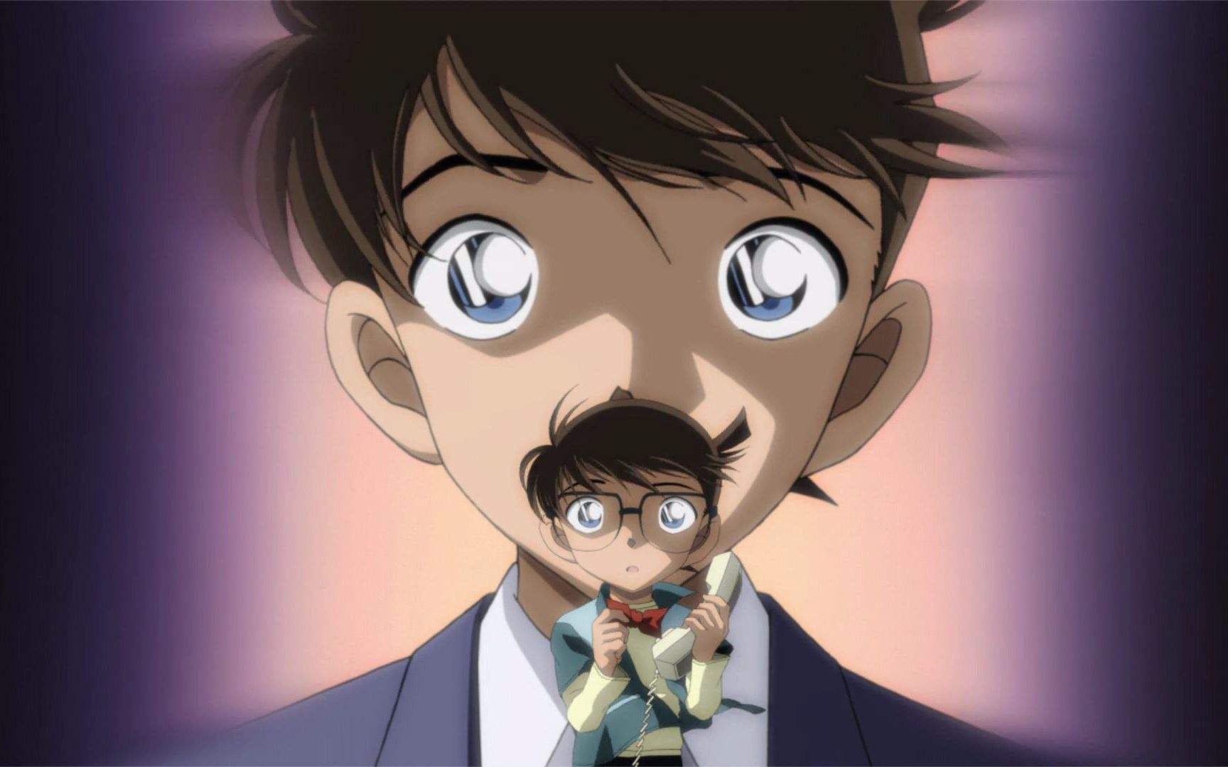 《名侦探柯南》同人，元太发现了柯南的秘密，他举起枪对准了柯南