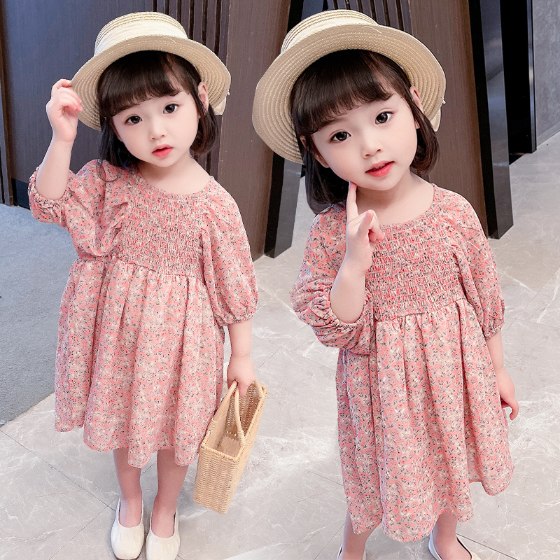 儿童连衣裙夏季女童碎花公主裙,女童连衣裙2023夏薄款儿童裙子