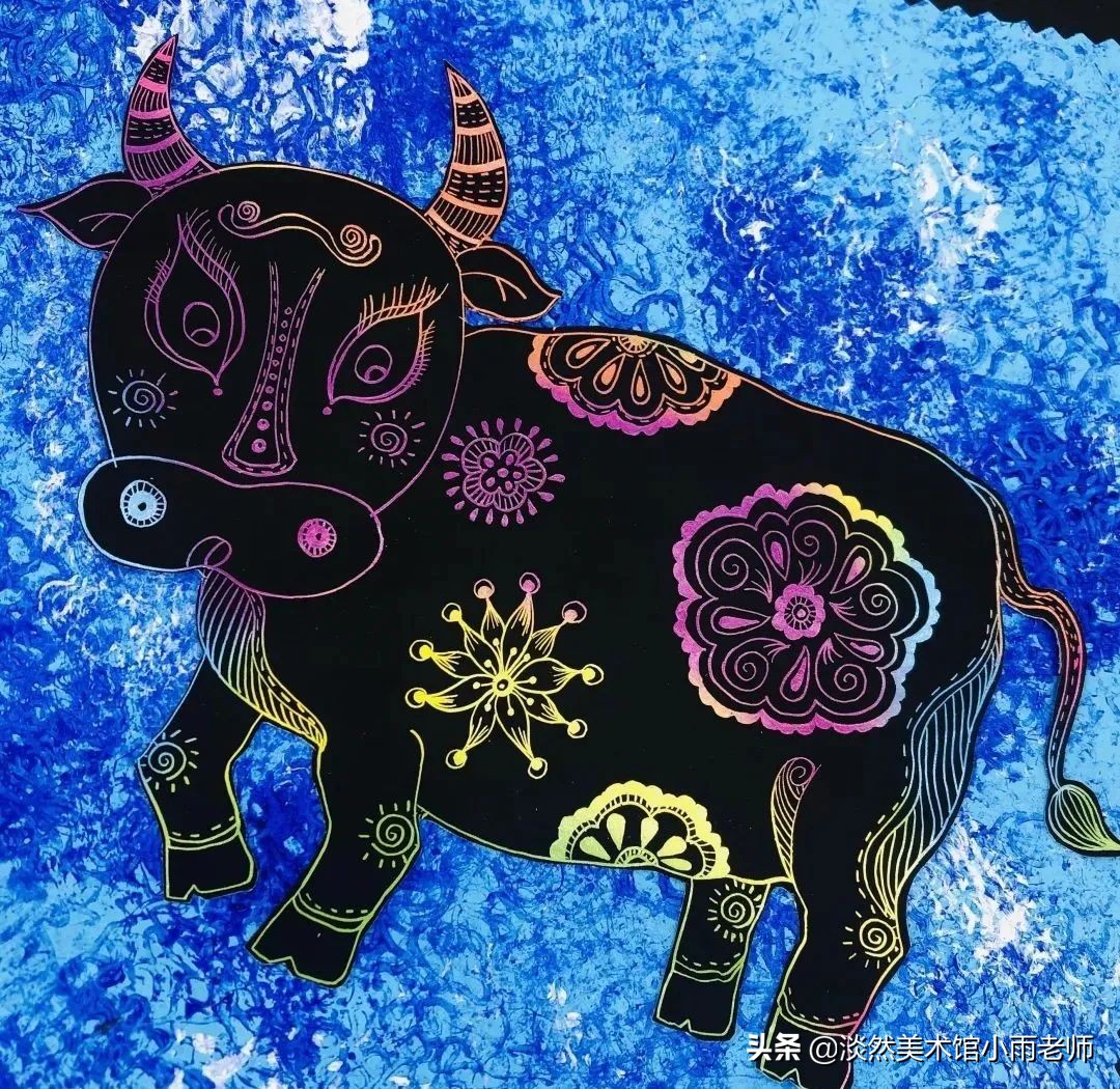 儿童创意绘画生肖牛,少儿创意绘画牛
