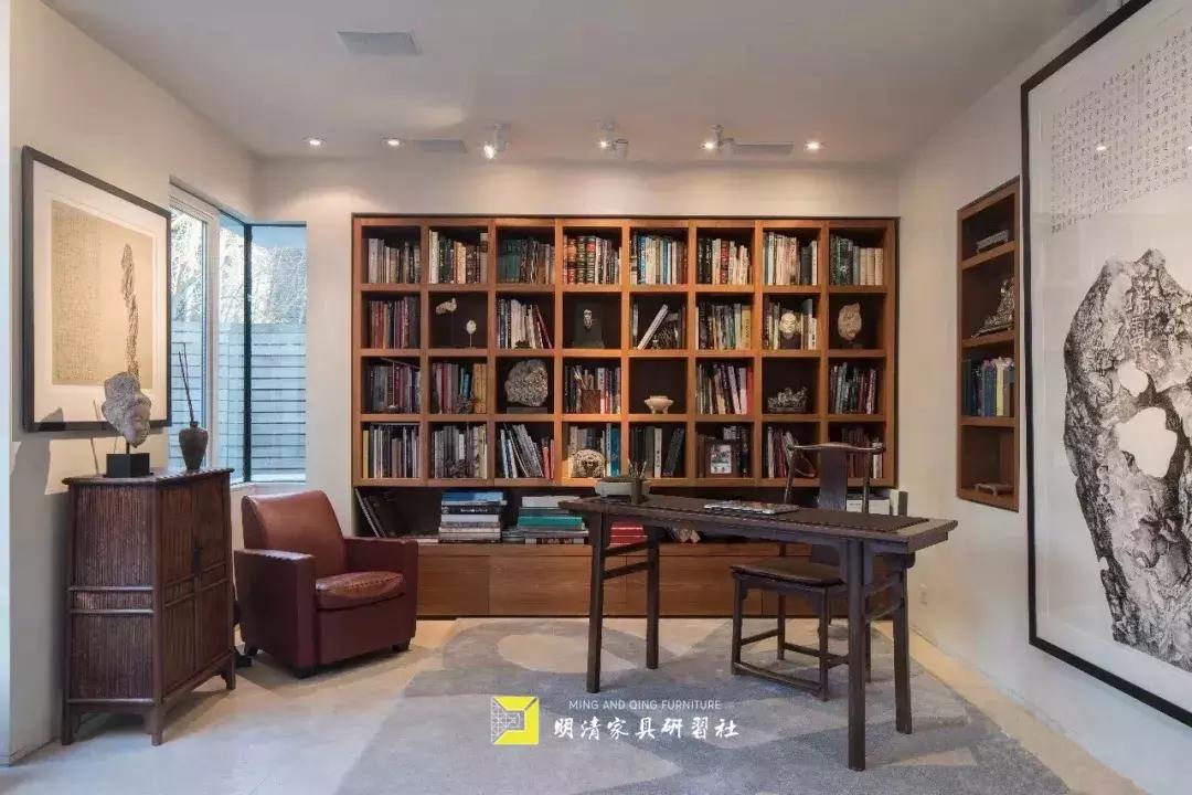 古典家具现代空间书房,古典家具与现代空间书房
