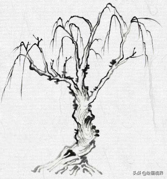 中国画零基础入门技巧,中国画传统画树技法