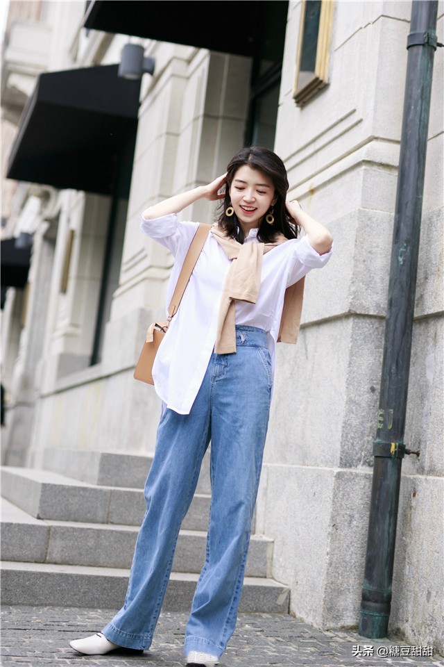 秋冬叠穿白衬衫怎么搭裤子,衬衫怎么穿两件