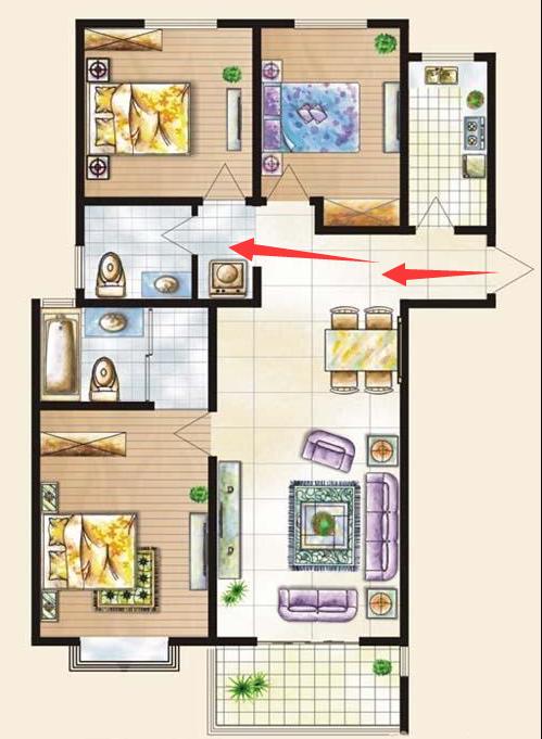 卫生间正对厕所门应该怎么设计,卫生间正对大门挂什么门帘图案好